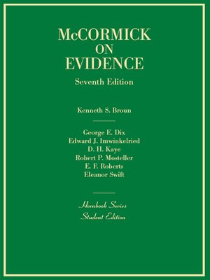 cover image of Evidence, 7th (Hornbook Series)